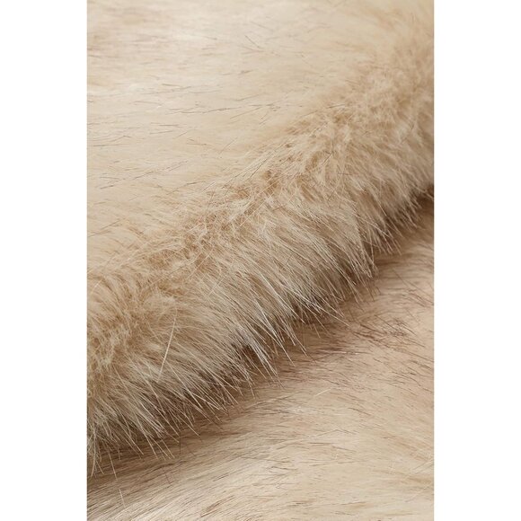 🆕 Women Khaki Large Faux Fur Collar Shawl Scarf Wrap Evening Cape Winter Coat - Picture 4 of 5
